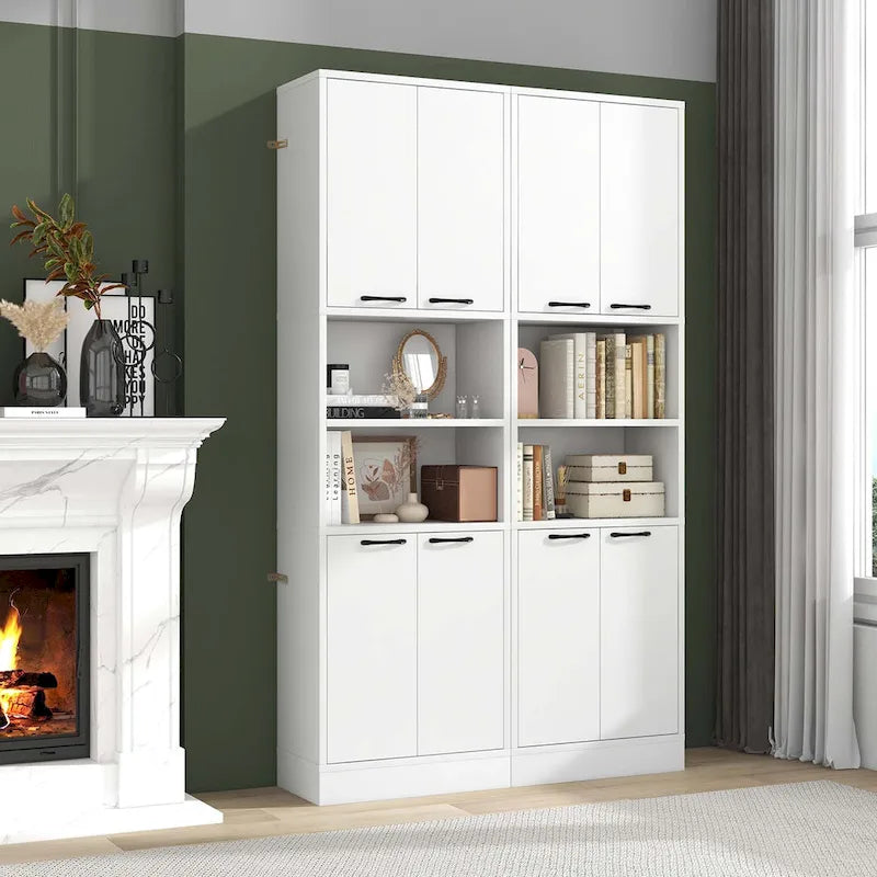 75 Tall Bathroom Storage Cabinet with 4 Doors & 2 Open - See Details