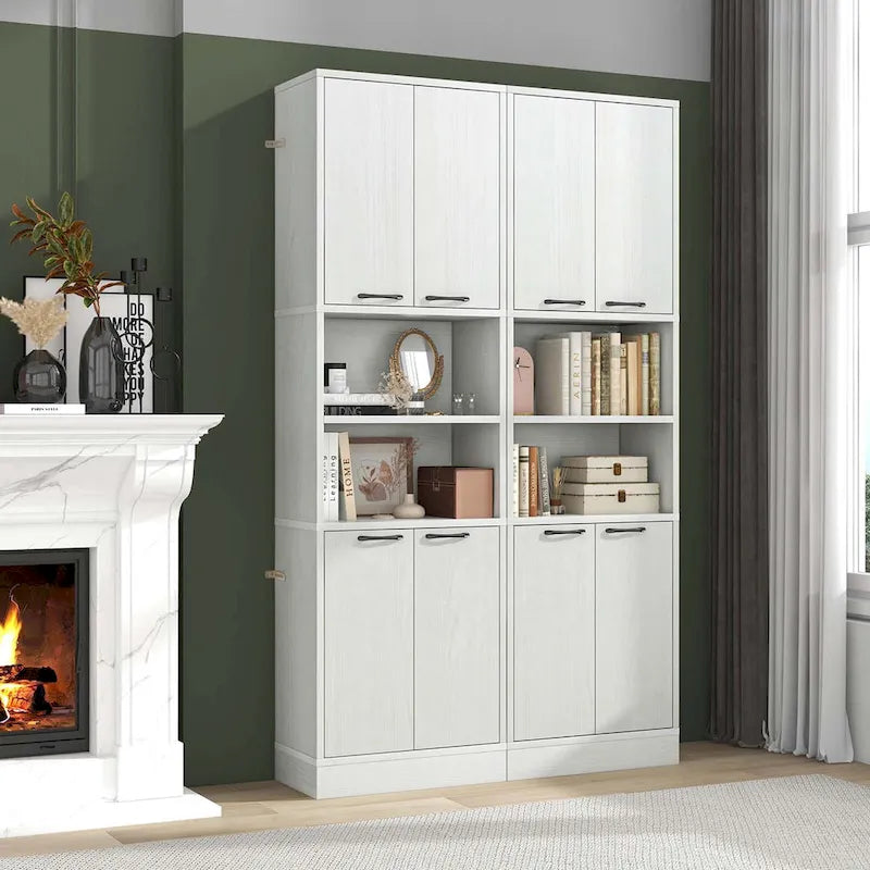 75 Tall Bathroom Storage Cabinet with 4 Doors & 2 Open - See Details