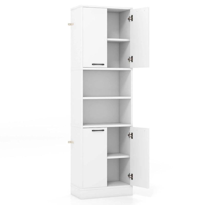 75 Tall Bathroom Storage Cabinet with 4 Doors & 2 Open - See Details
