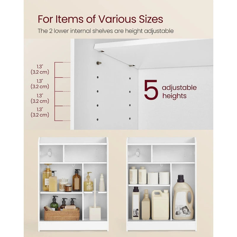 Bathroom Cabinet with Smooth Sliding Doors and Adjustable Shelves Perfect for Bathroom Assesories - 23.6L x 7.9W x 31.5H