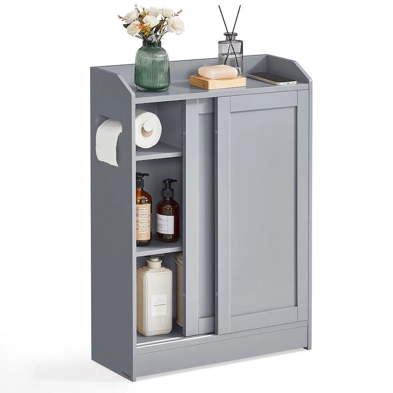 Bathroom Cabinet with Smooth Sliding Doors and Adjustable Shelves Perfect for Bathroom Assesories - 23.6L x 7.9W x 31.5H
