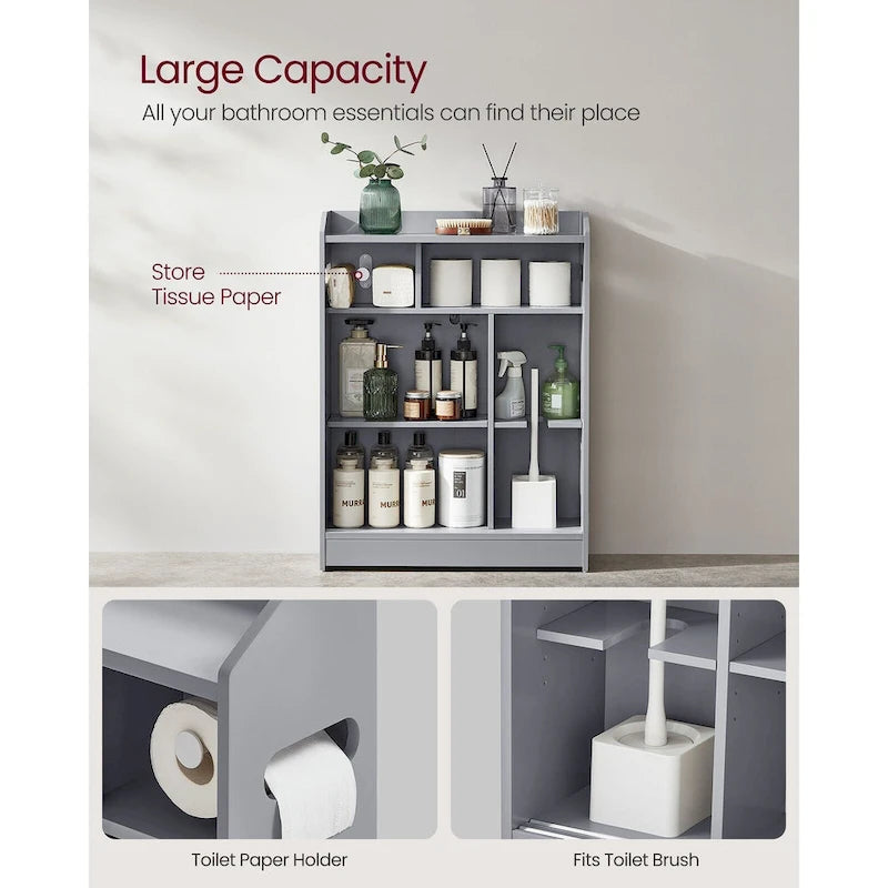 Bathroom Cabinet with Smooth Sliding Doors and Adjustable Shelves Perfect for Bathroom Assesories - 23.6L x 7.9W x 31.5H