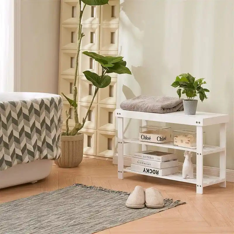 3-Tier Shoe Rack Bench - 11D x 27.6W x 17.7H