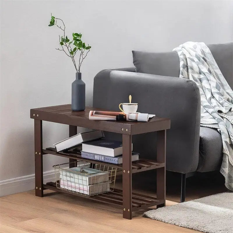 3-Tier Shoe Rack Bench - 11D x 27.6W x 17.7H