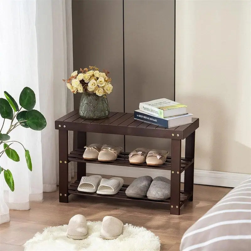 3-Tier Shoe Rack Bench - 11D x 27.6W x 17.7H