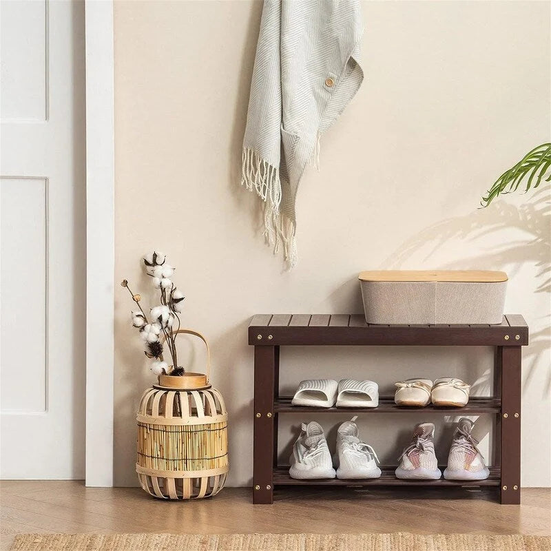 3-Tier Shoe Rack Bench - 11D x 27.6W x 17.7H