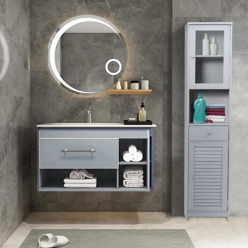70.9 H Bathroom Storage Cabinet with 2 Doors & 1 Drawer,Freestanding Storage Tower