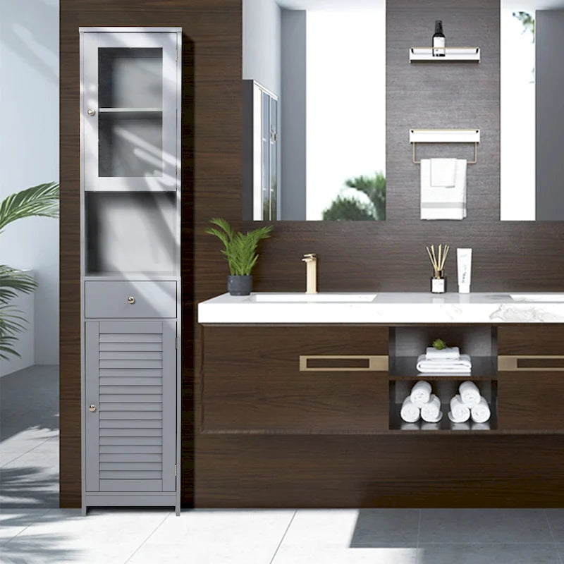 70.9 H Bathroom Storage Cabinet with 2 Doors & 1 Drawer,Freestanding Storage Tower
