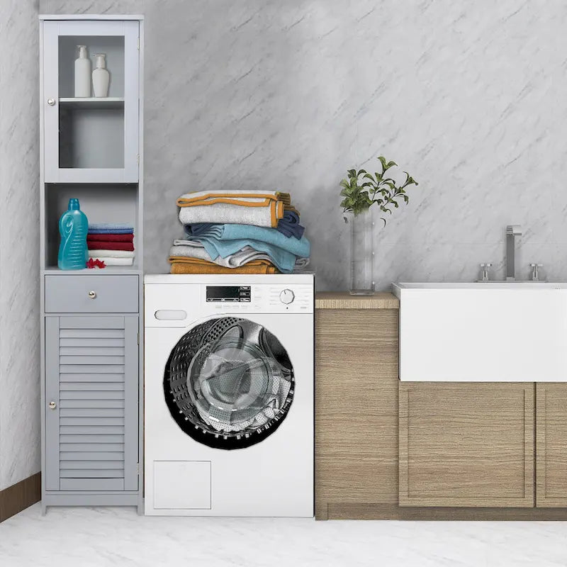 70.9 H Bathroom Storage Cabinet with 2 Doors & 1 Drawer,Freestanding Storage Tower