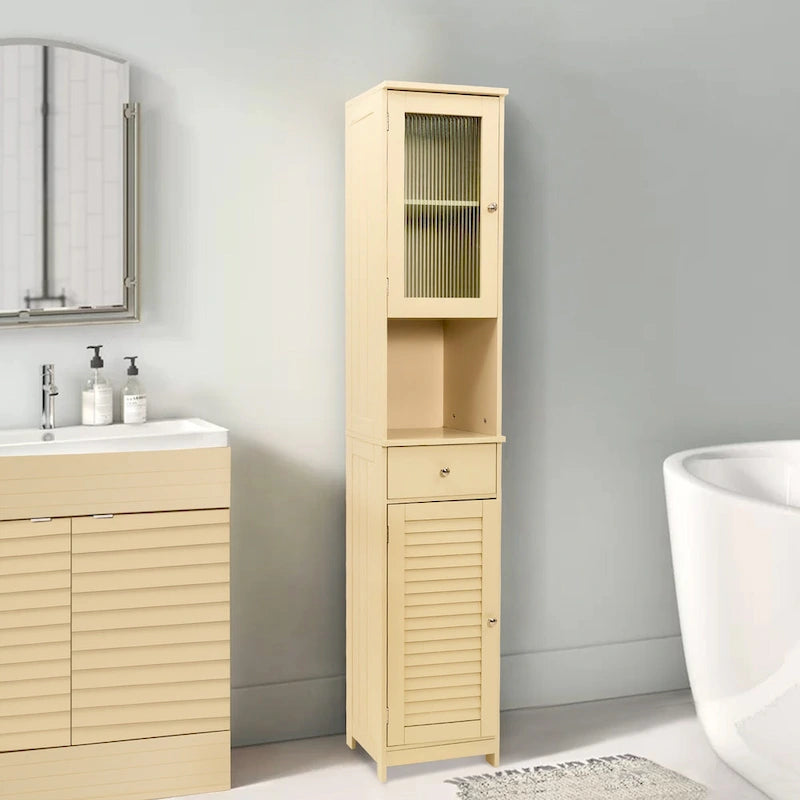 70.9 H Bathroom Storage Cabinet with 2 Doors & 1 Drawer,Freestanding Storage Tower