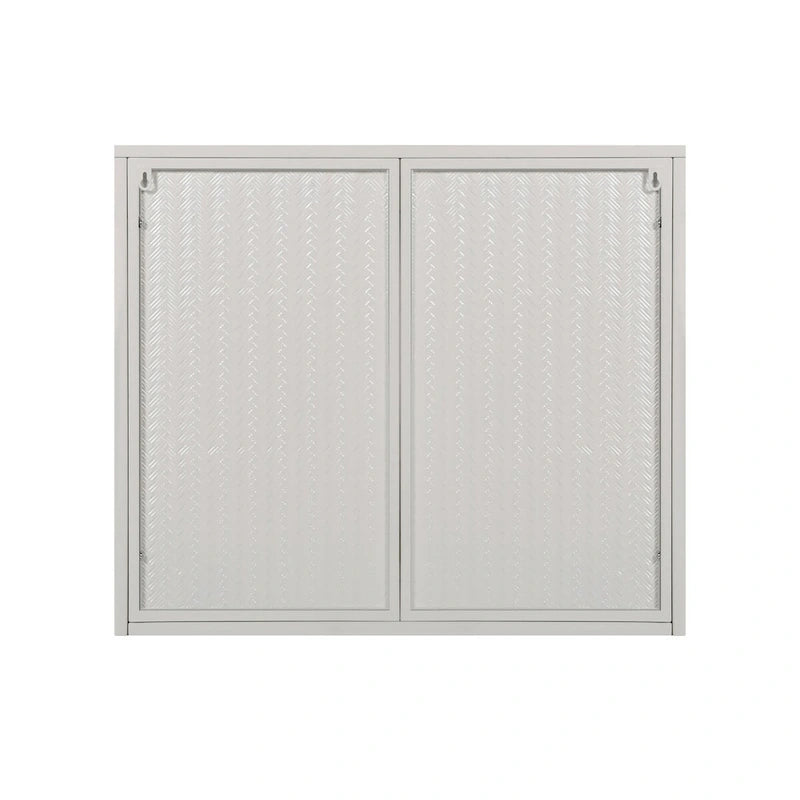 27.56Glass Doors Modern Two-door Wall Cabinet with Featuring Three-tier Storage - N/A