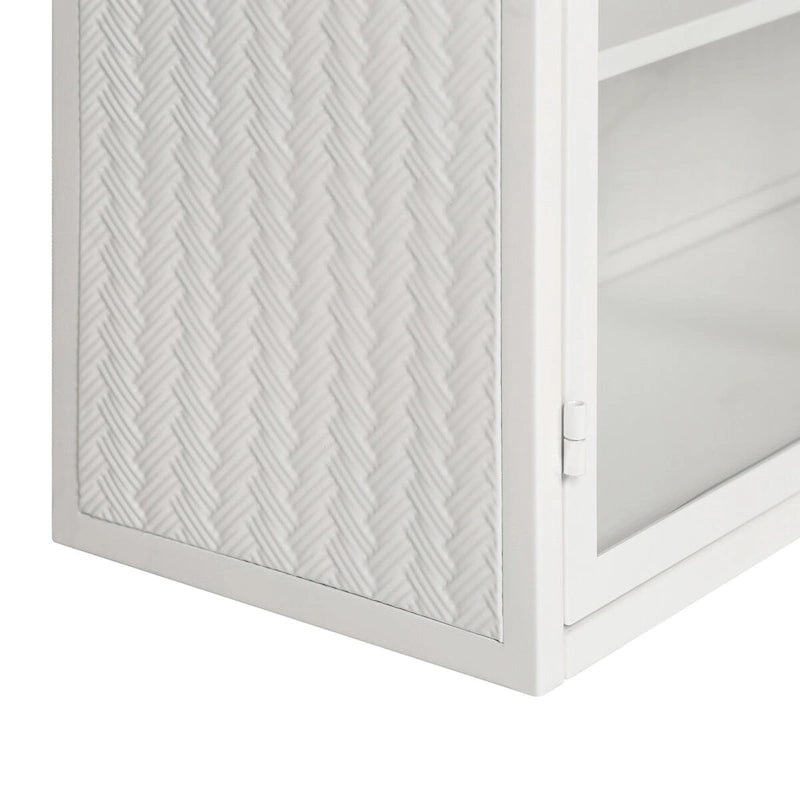 27.56Glass Doors Modern Two-door Wall Cabinet with Featuring Three-tier Storage - N/A