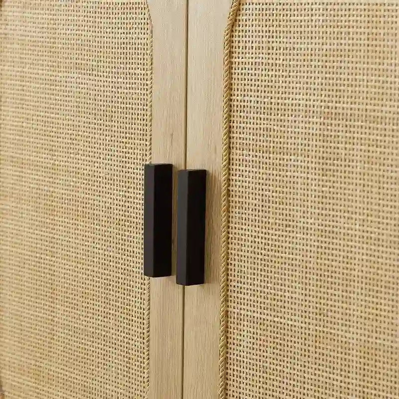 Kitchen Sideboard Storage Cabinet with Rattan Decorative Doors