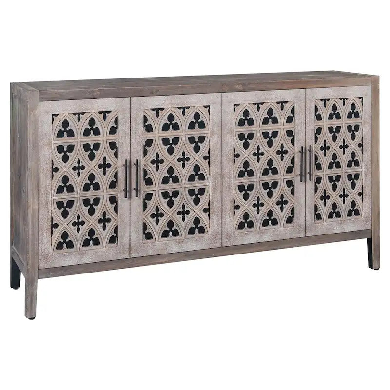 American Country Style Hollow Four Door Antique Cabinet
