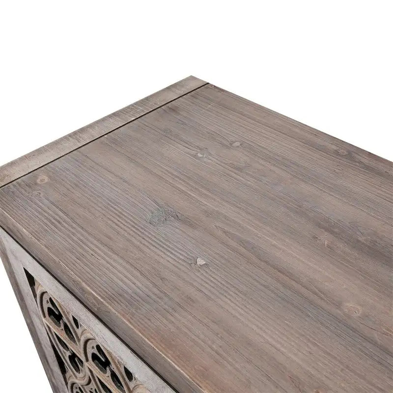 American Country Style Hollow Four Door Antique Cabinet