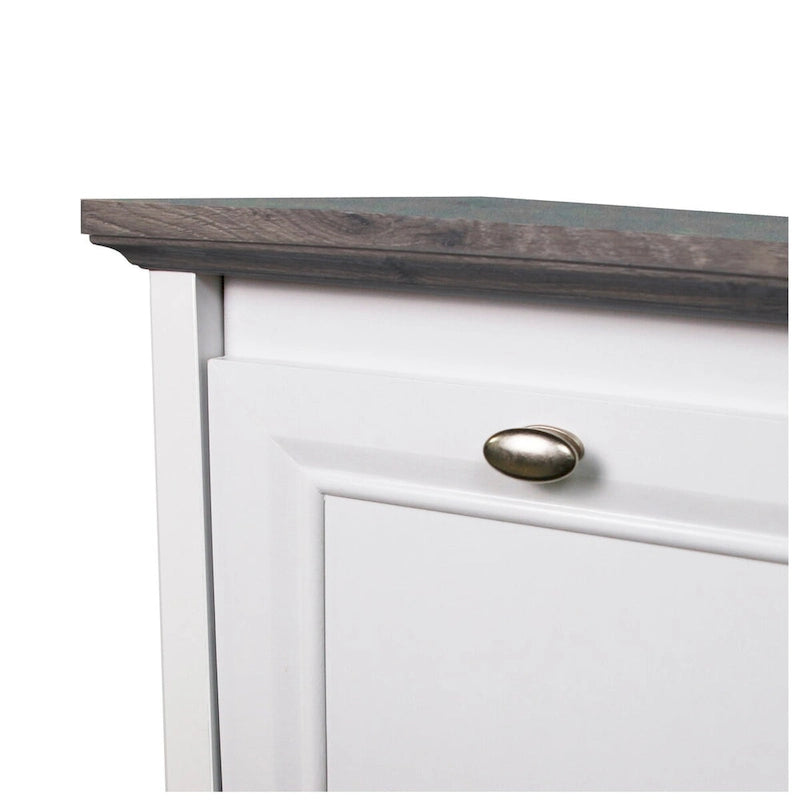 Grey Oak and White Finish 2 Drawer Lateral Filing Cabinets