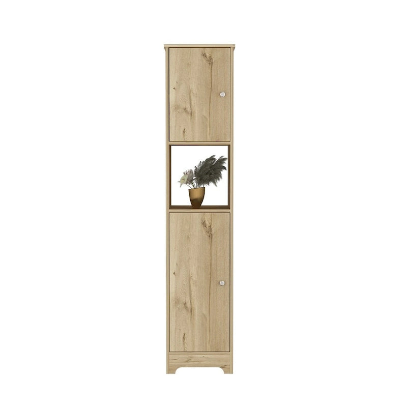 Linen Cabinet, Four Interior Shelves, Light Oak Finish,High quality and durable