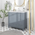 36 Inch Modern Bathroom Vanity with USB Charging and Single Resin top