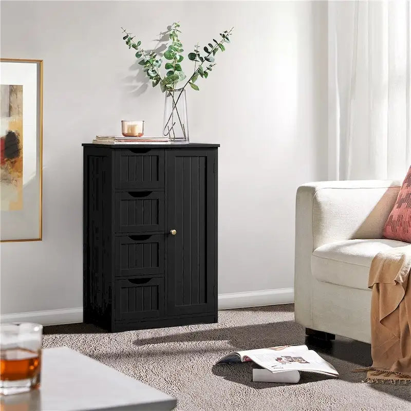 4-Tier Wooden Bathroom Floor Cabinet for Bathroom Kitchen - N/A