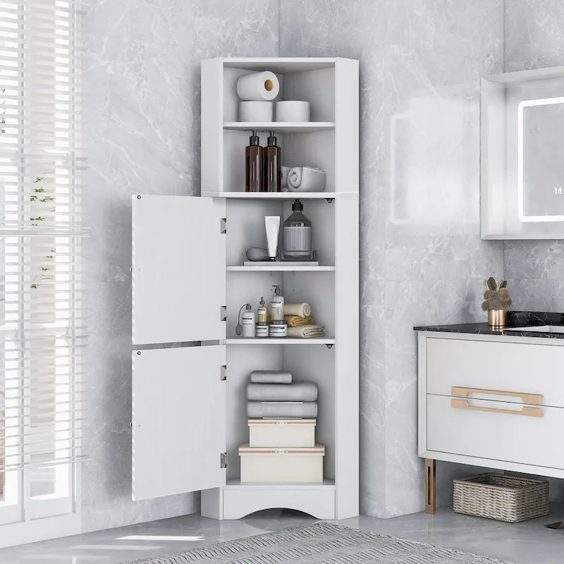Freestanding Tall Bathroom Corner Cabinet