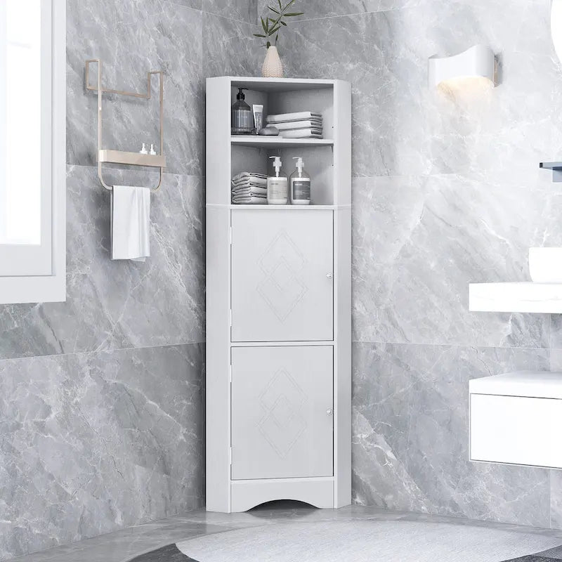 Freestanding Tall Bathroom Corner Cabinet